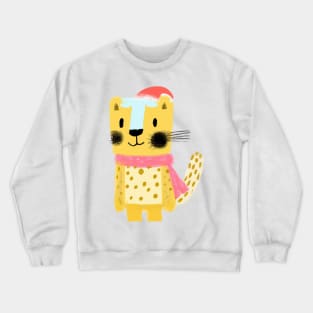 Cute Leopard Drawing Crewneck Sweatshirt